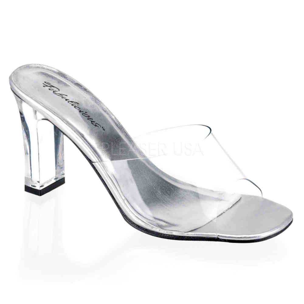 Fabulicious - ROMANCE301 Mules à talon - Couleur argent/Transparent Product image